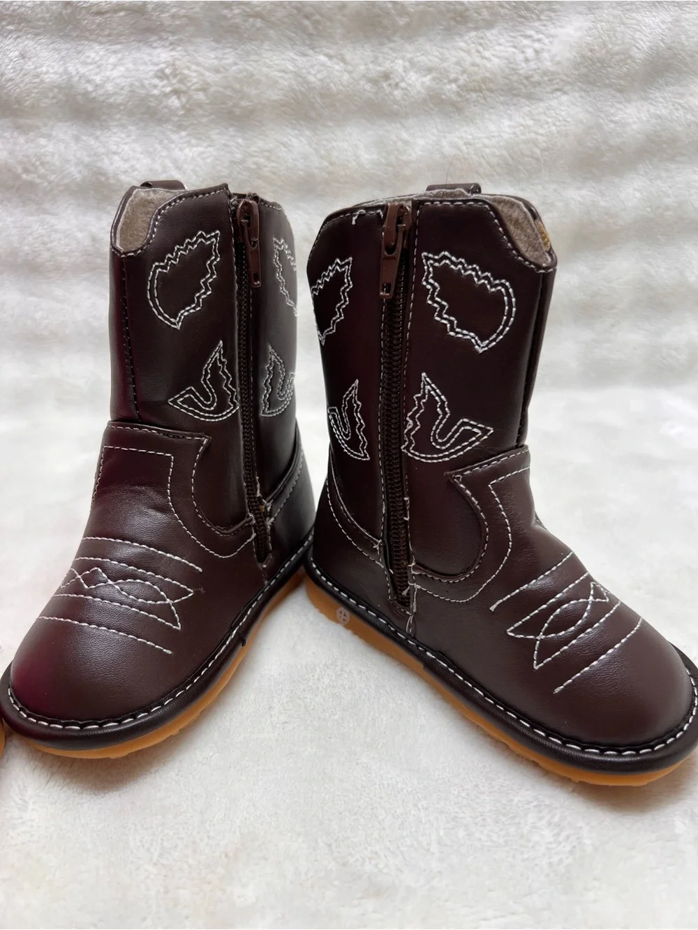 Alligator Brand-Kids Western Zip-Up Boots in Pink and Brown-  Price is for both.